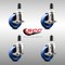 Service Caster 4 Inch 316SS Solid Poly Swivel 1-3/8 Inch Expanding Stem Caster Set Brake SCC SCC-SS316EX20S414-SPUS-TLB-138-4 - alternate 1